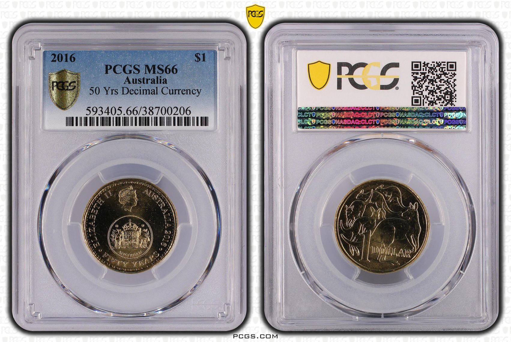 50 Yrs Decimal Currency , One Dollar, 2016, PCGS MS66