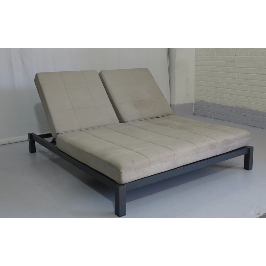 ITALIAN ALUMINIUM DOUBLE SUN LOUNGER cushions need a clean