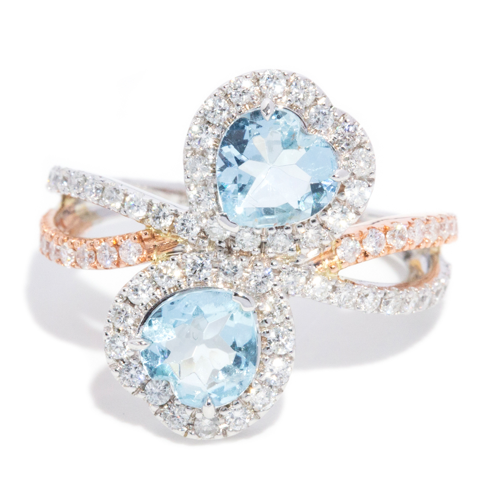 182 · 1.06 Carat Aquamarine & Diamond Ring in 14ct Gold