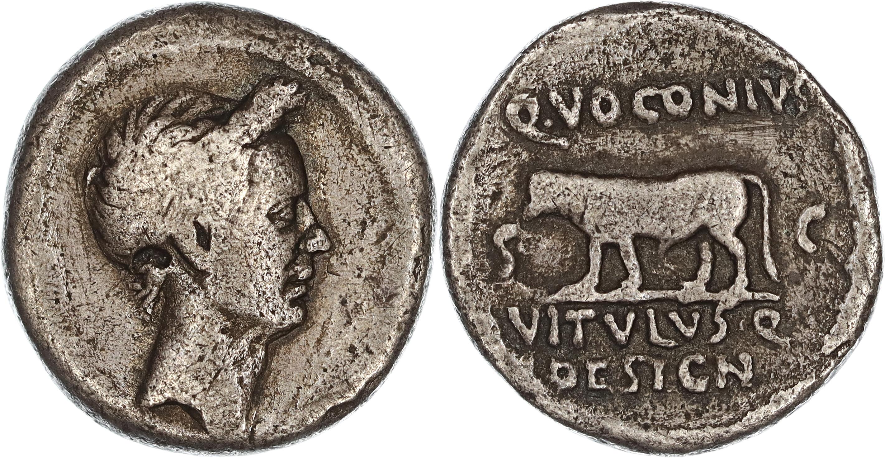 Roman Republic, Imperatorial Period, Divus Julius Caesar, Silver Denarius, 40 BC, aF
