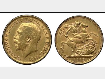 1912 GEORGE V LONDON MINT GOLD SOVEREIGN