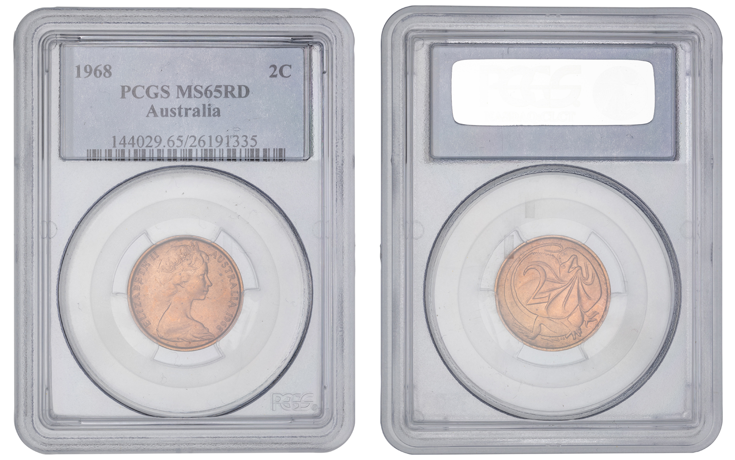 Elizabeth II, Two Cent, 1968, PCGS MS65RD