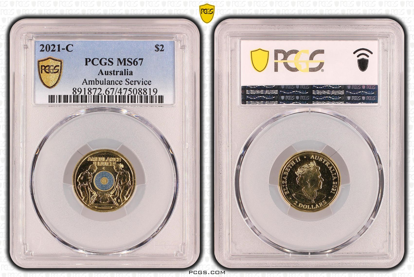 Elizabeth II, Ambulance Service, Two Dollar, 2021-C, PCGS MS67