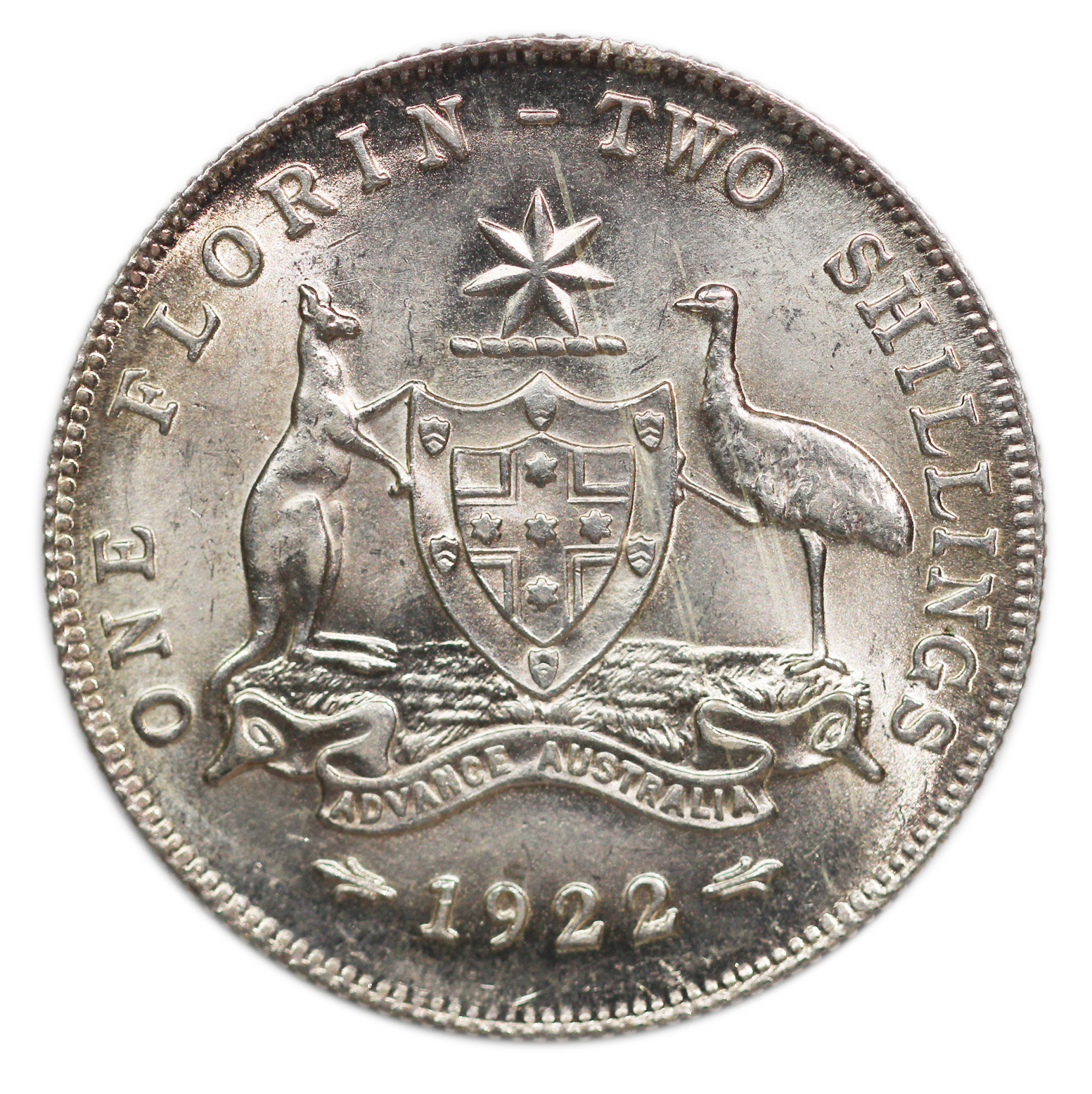 1037. · George V, Florin, 1922, Choice/Gem