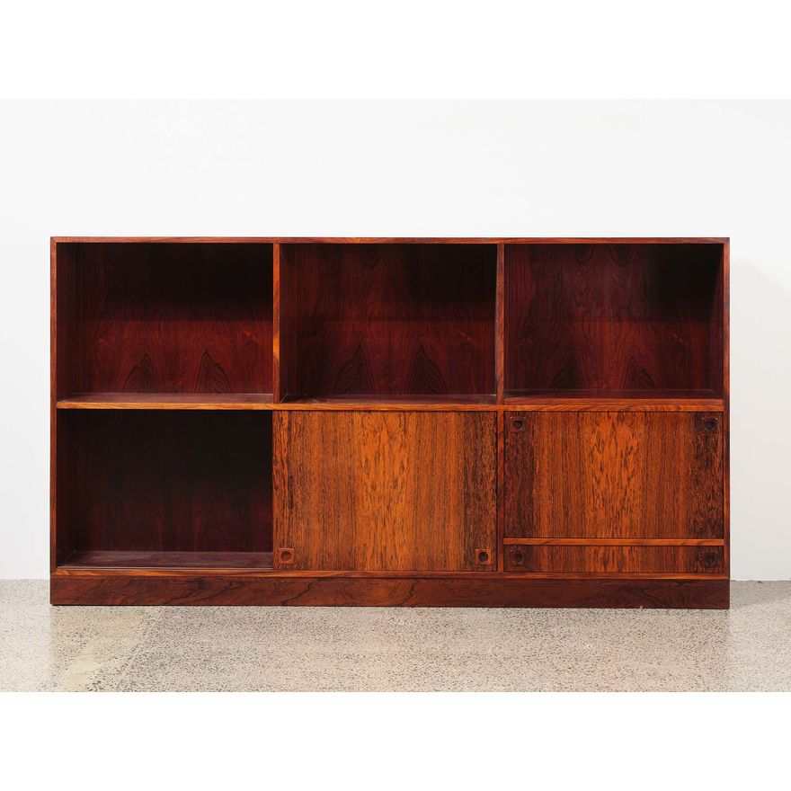 A 1960s Danish rosewood bookcase cabinet