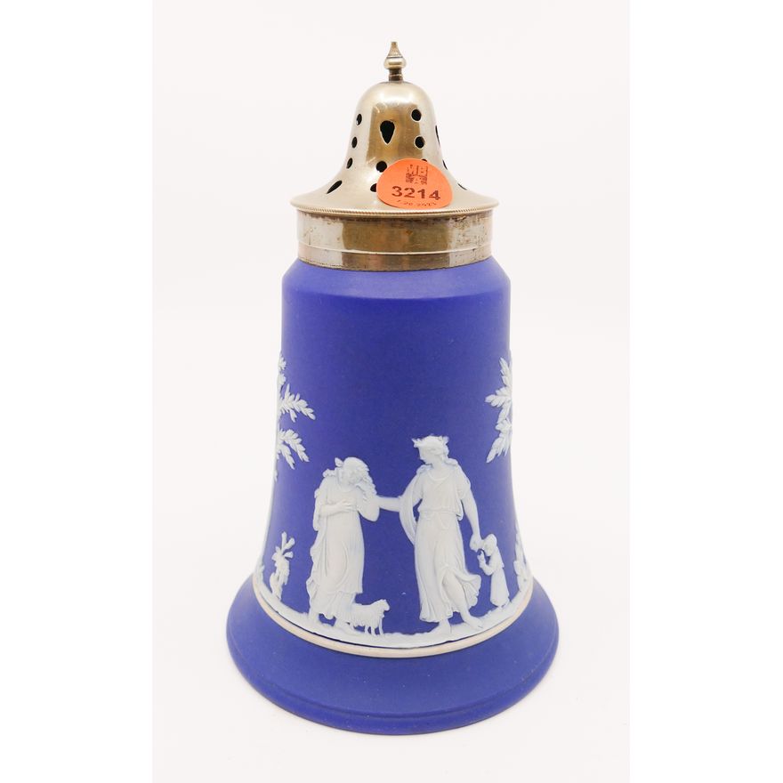 Wedgwood Blue Jasperware Dipped Sugar Shaker- 7"