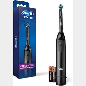ORAL B PRO 100 CROSSACTION, BATTERY POWERED TOOTHBRUSH, BLACK, 1 COUNT (PACK OF 1)
