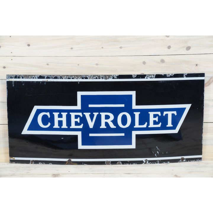 Chevrolet in Bowtie Single Sided Porcelain Sign TAC 7.75