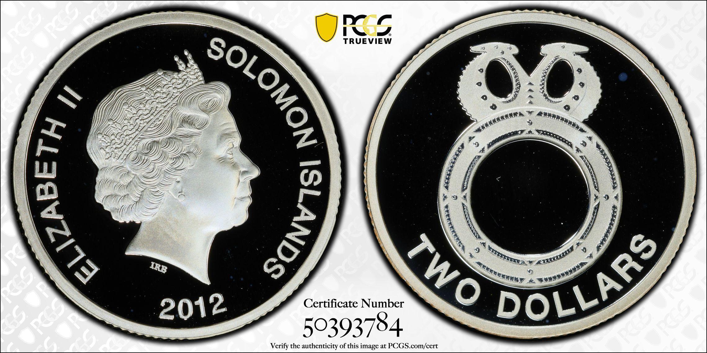 Solomon Islands, Silver, POP 1/0, Two Dollar, 2012, PCGS PR69DCAM