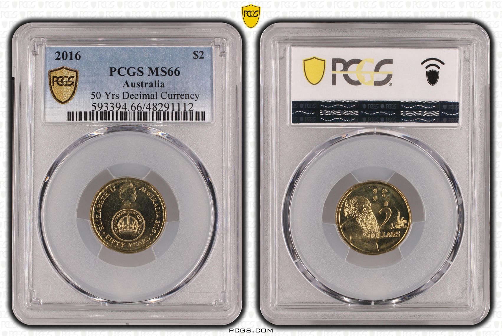 50 Yrs Decimal Currency , Two Dollar, 2016, PCGS MS66