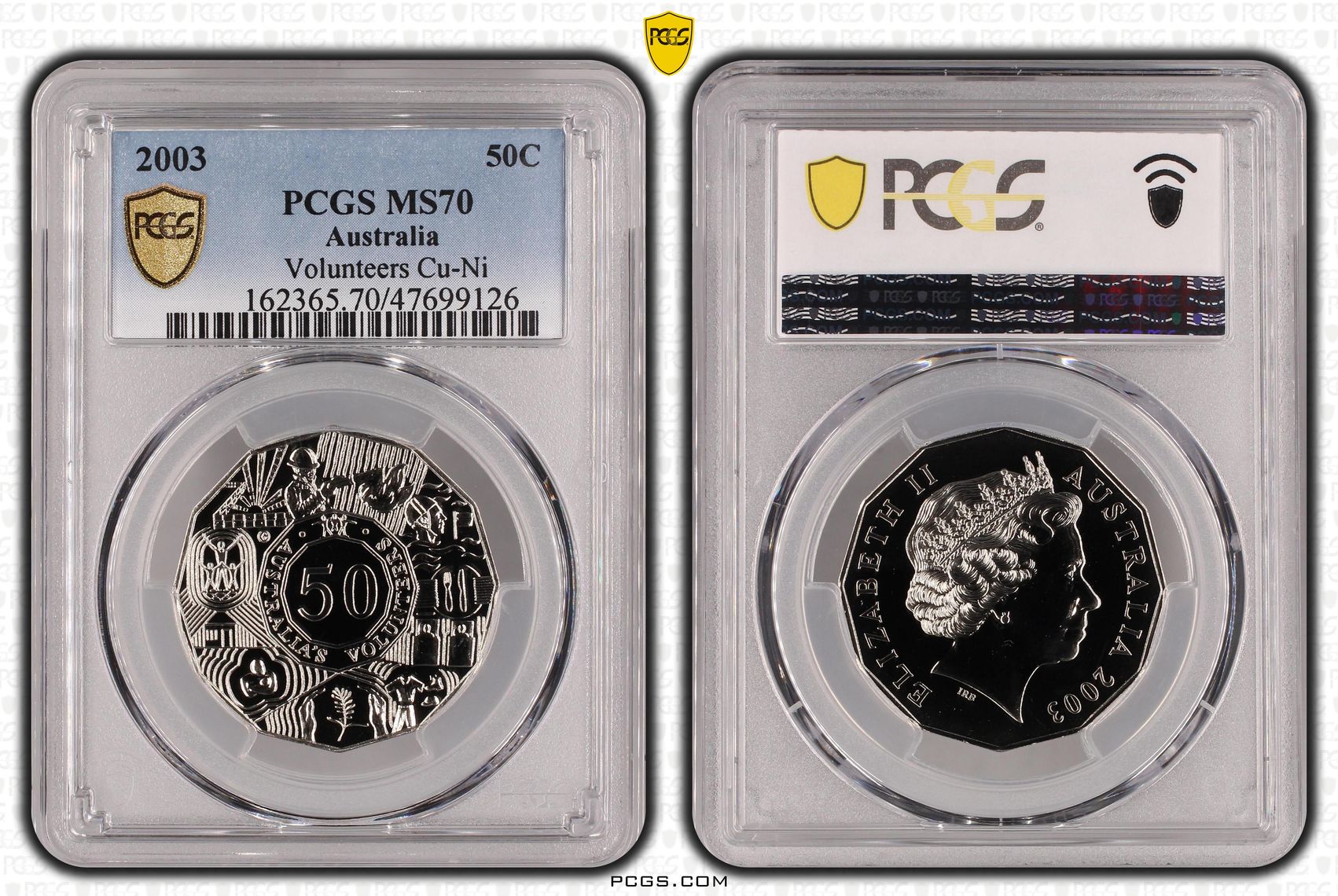 Volunteers Cu-Ni, Fifty Cent, 2003 POP Report 10/0, PCGS MS 70