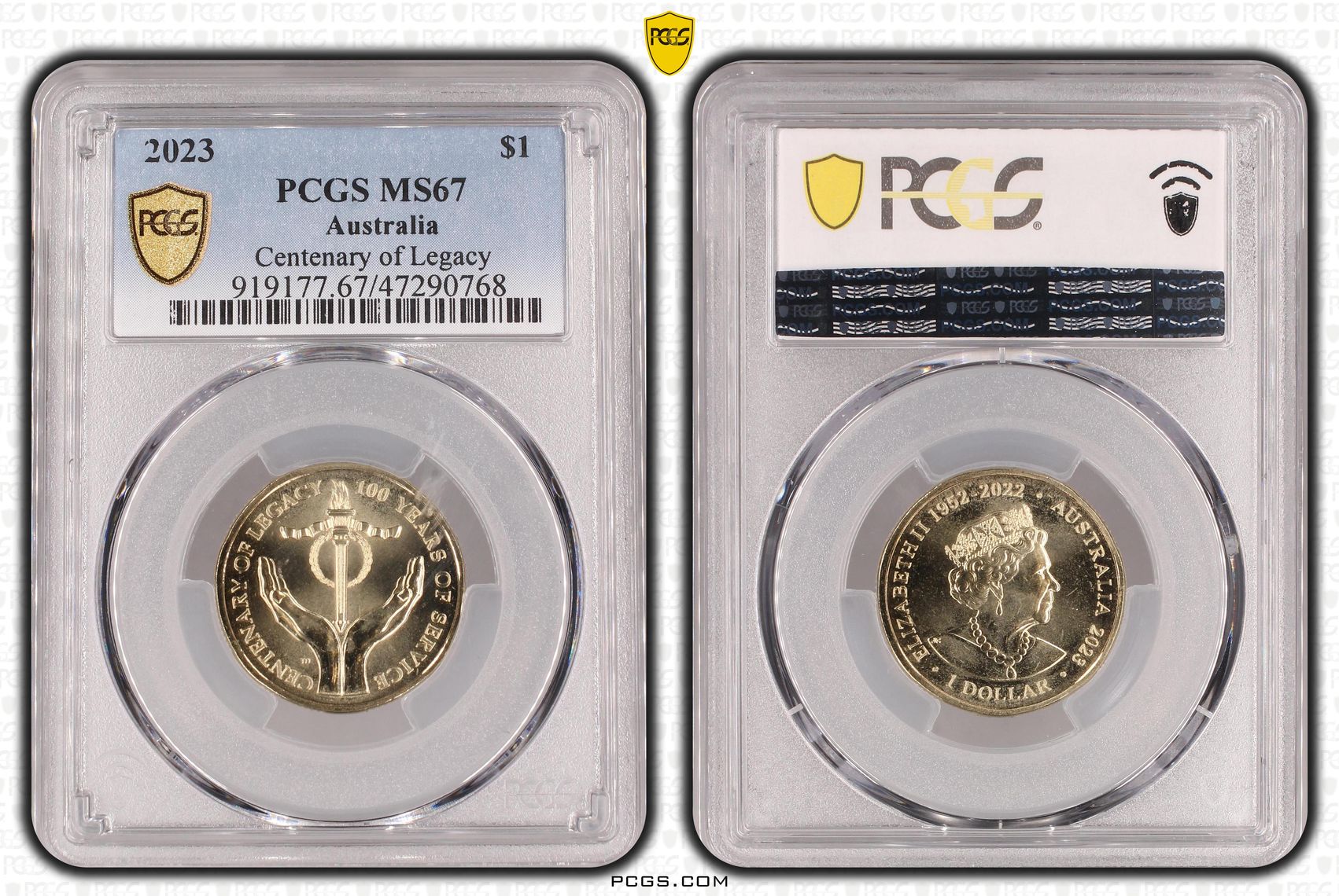 485 · Centenary of Legacy, One Dollar, 2023, PCGS MS67