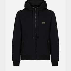 DOLCE AND GABBANA NAVY COTTON HOODIE (MEDIUM) - 51632/876