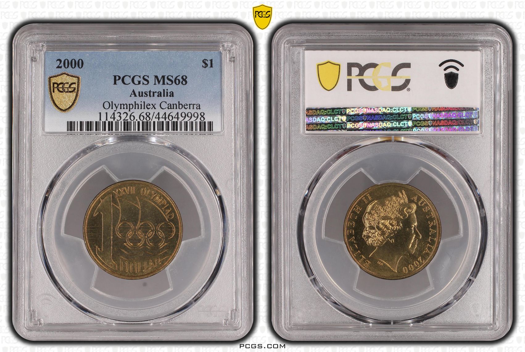 2000 Australia One Dollar, $1 Olymphilex Canberra PCGS - MS68 POP 2/0 -998