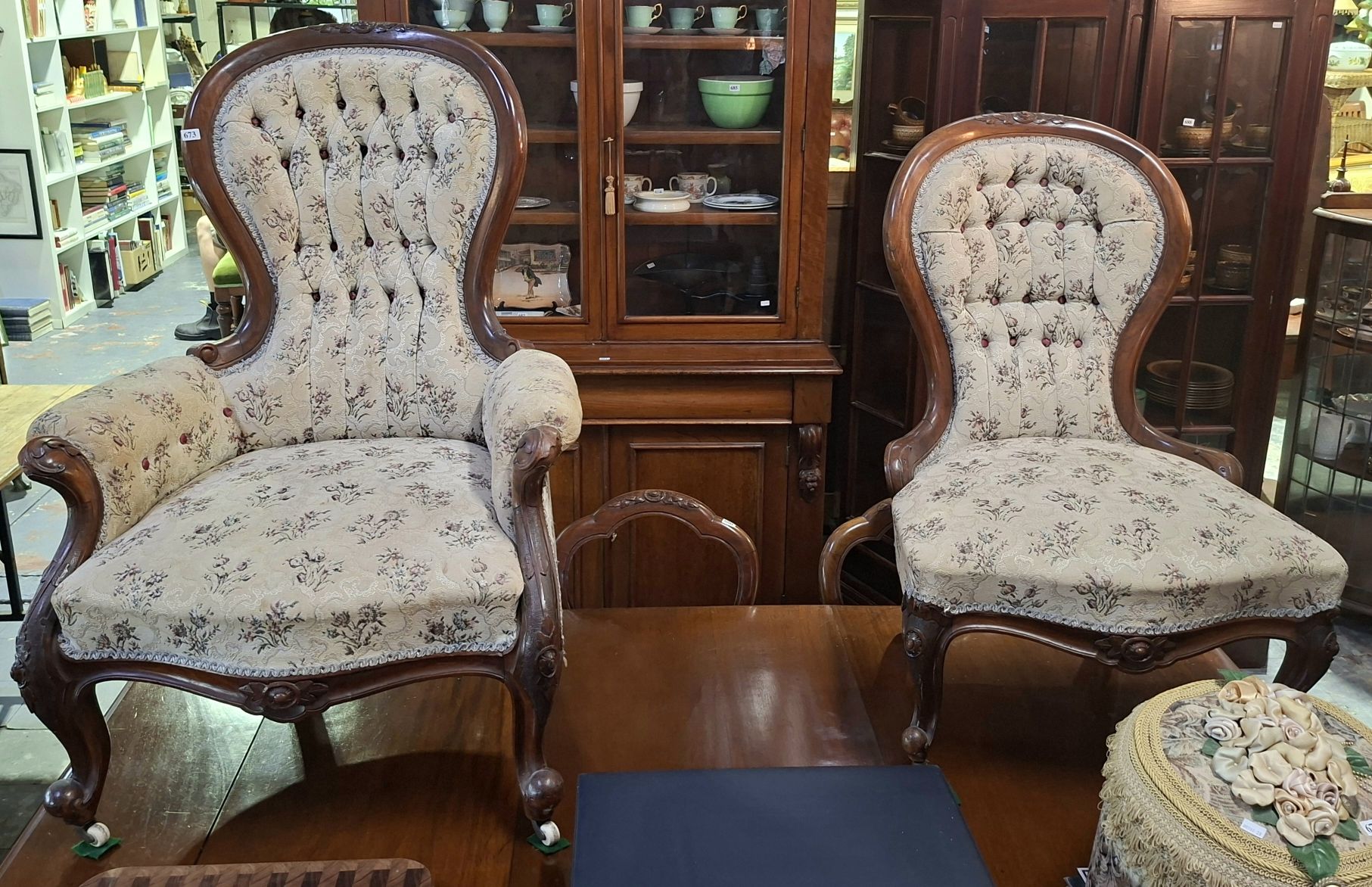 Victorain Gentleman And Ladies Chairs