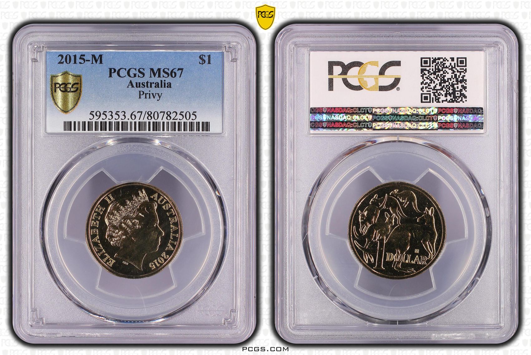 2015-M Australia One Dollar, $1 Privy PCGS - MS67 -505