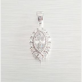 9CT WHITE GOLD PENDANT WITH CUBICS - 51929/1297