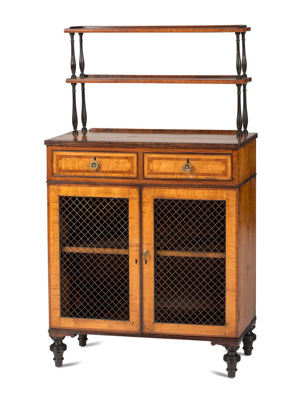 A Regency Satinwood and Mahogany Chiffonier