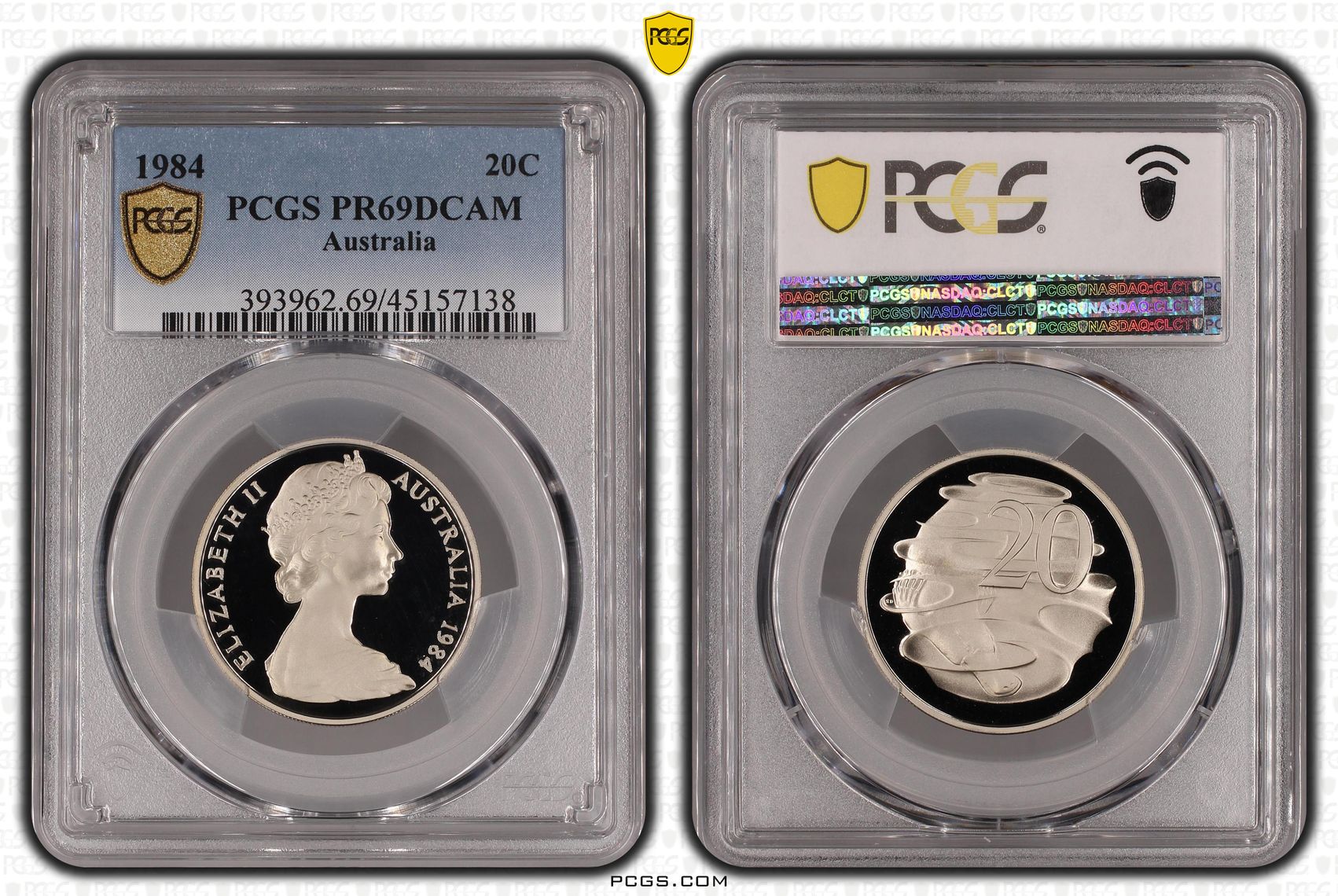 , Twenty Cent, 1984, PCGS PR69DCAM