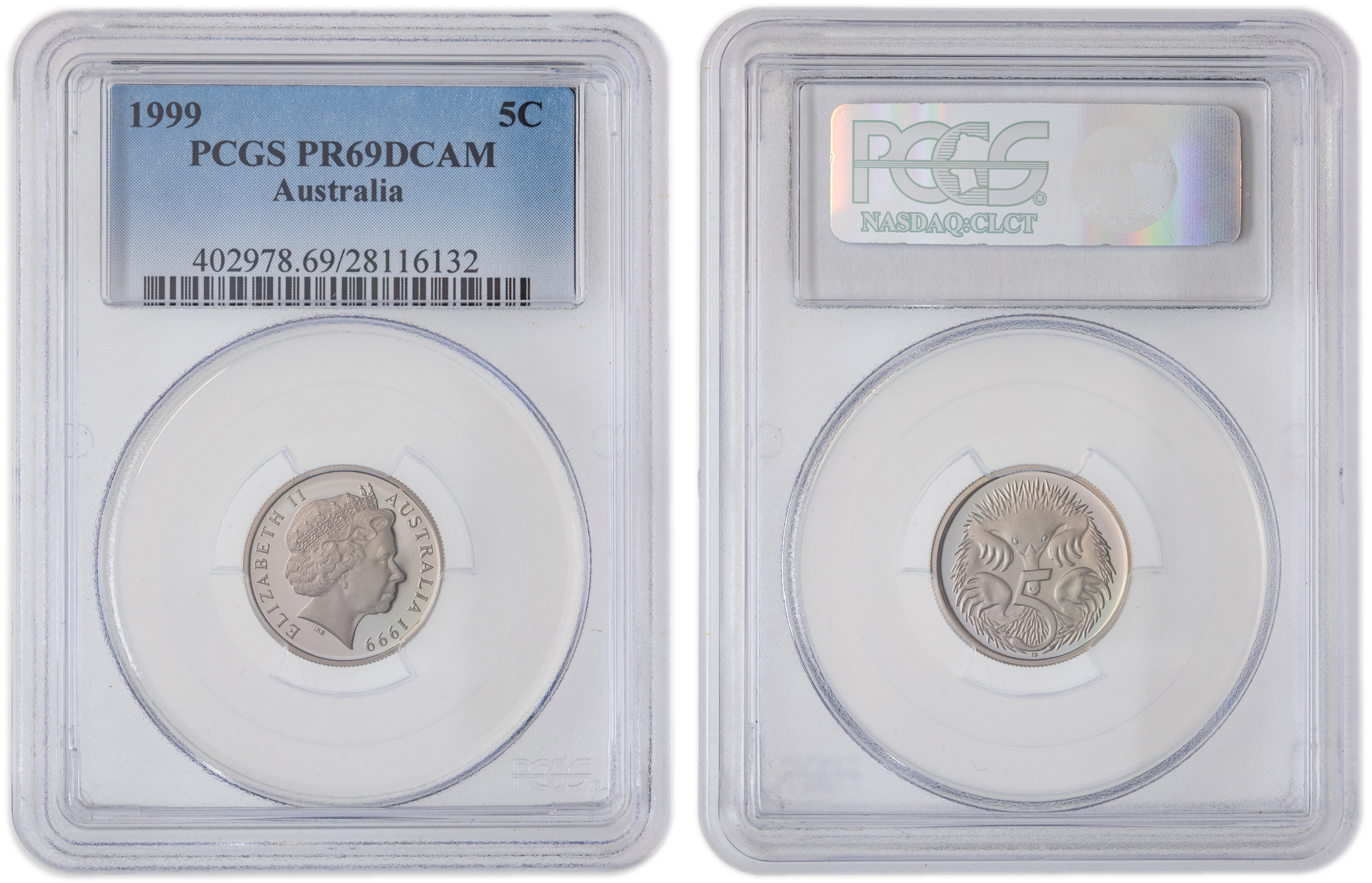 Elizabeth II, Five Cent, 1999, PCGS PR69DCAM