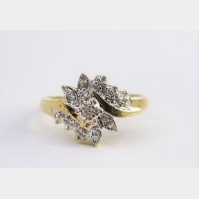 10 ROUND DIAMONDS IN DESIGNER YELLOW GOLD RING - 50693/164