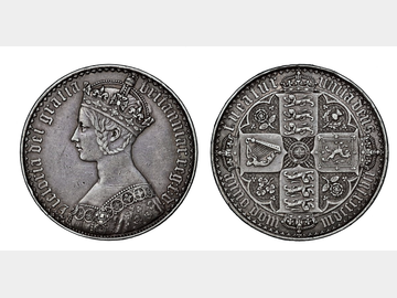 1847 VICTORIA GOTHIC HEAD PROOF SILVER CROWN