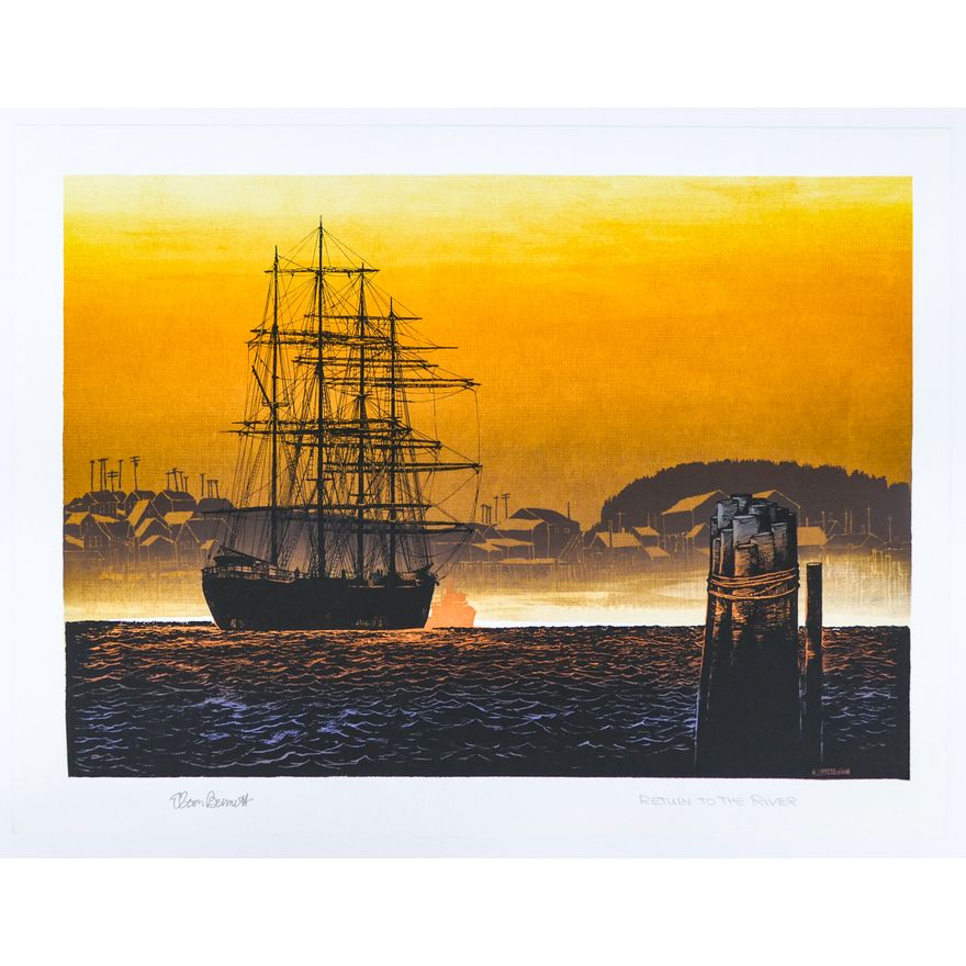 Elton Bennett ''Return to the River'' Signed Serigraph Sheet 19''x25''