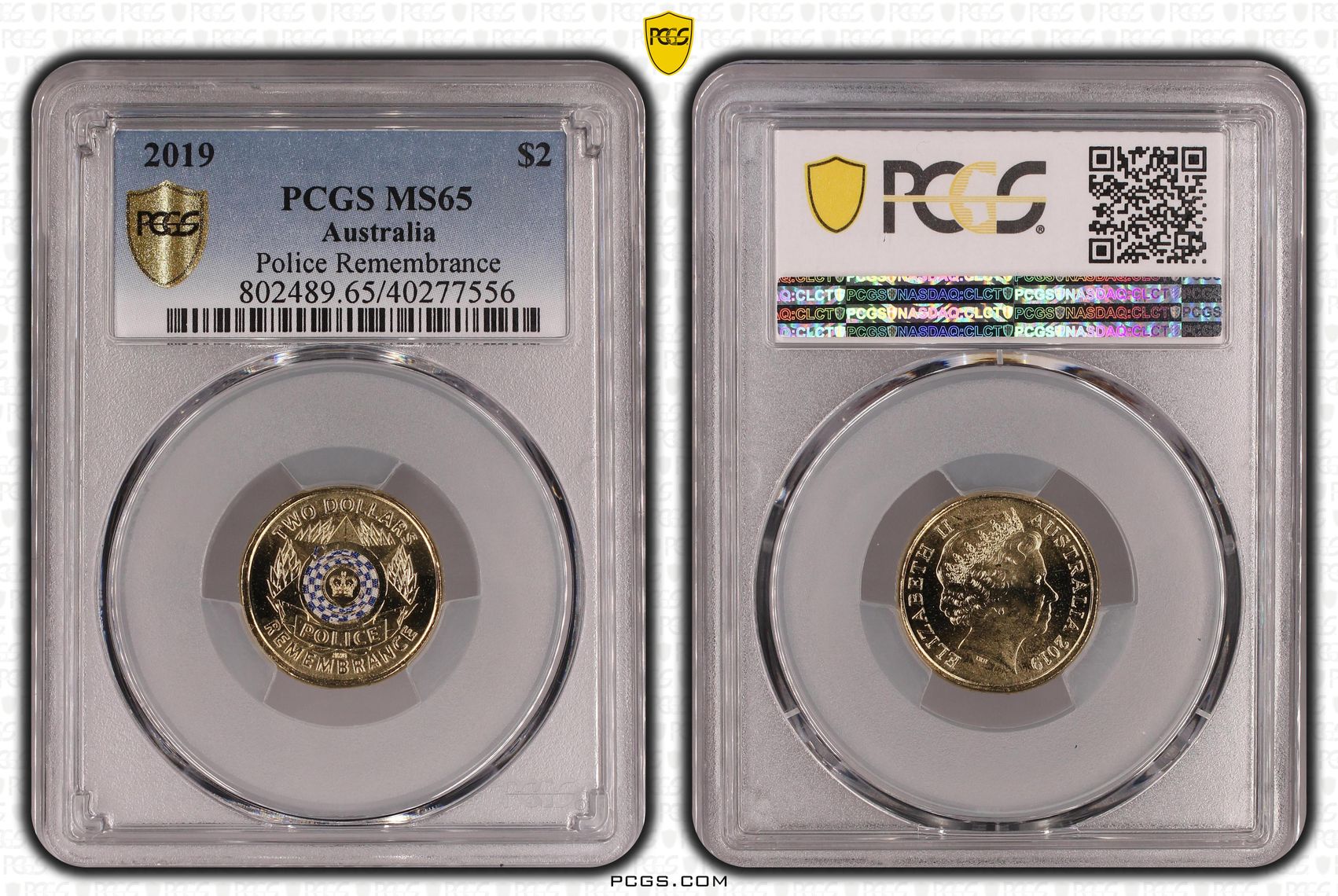 Police Remembrance Colourised, Two Dollar, 2019, PCGS MS65