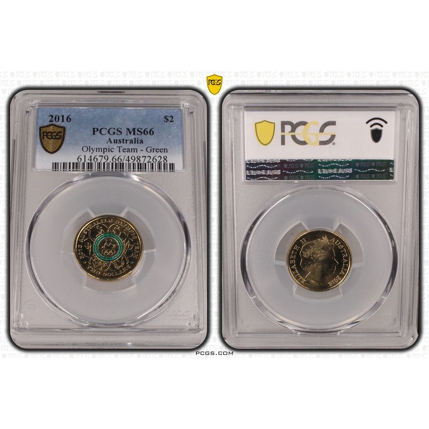 Olympic Team - Green Colorized, Two Dollar, 2016, PCGS MS66