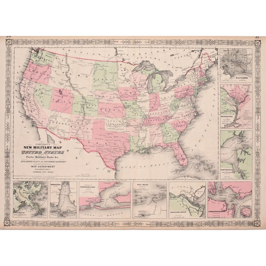 Alvin Jewett Johnson | Johnson's new military map of the United States…