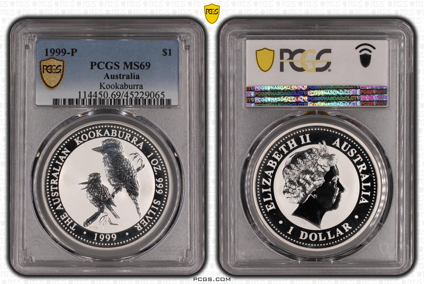 1999-P Australia One Dollar, $1 Kookaburra PCGS - MS69 -065