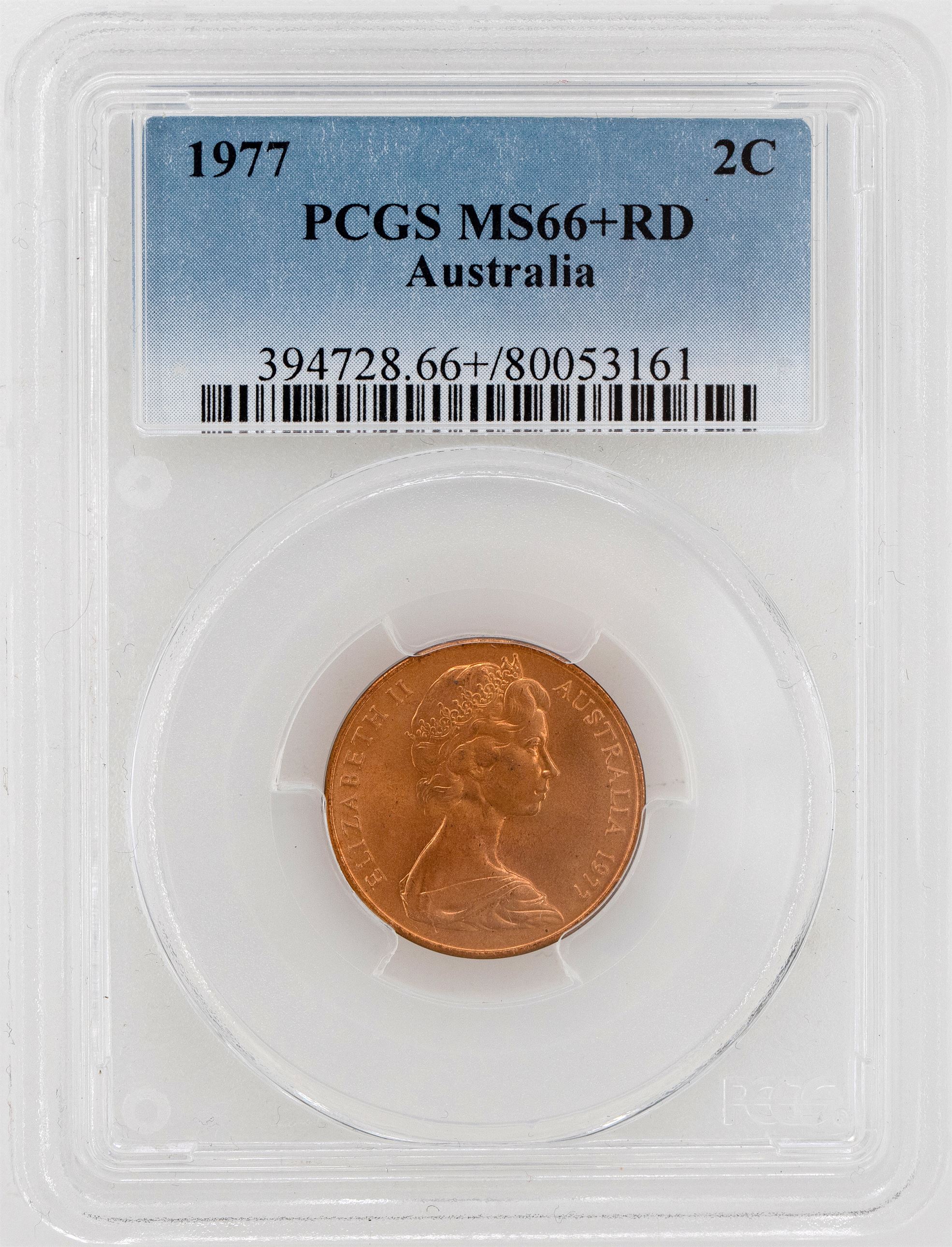 1977 Australia Two Cent, 2c PCGS - MS66+RD -161