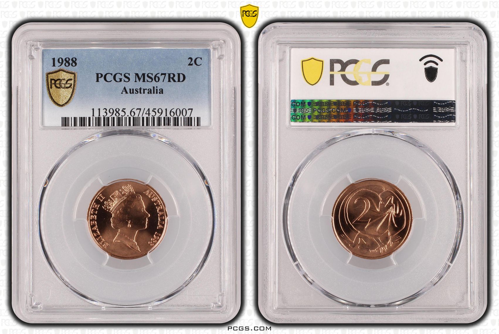 , Two Cent, 1988, PCGS MS67RD