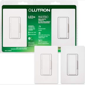 LUTRON MAESTRO LED+ DIMMER SWITCH KIT FOR DIMMABLE LED, HALOGEN AND INCANDESCENT BULBS, SINGLE-POLE OR MULTI-LOCATION, MACL-153MRH