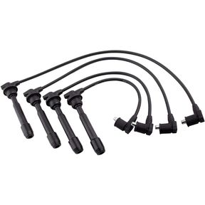 YMAUGP SET OF 4 IGNITION SPARK PLUG CABLE WIRE SET FOR HYUNDAI 96-12 ELANTRA/ 97-08 TIBURON/ 05-08 TUCSON, FOR KIA 10-11 SOUL/ 04-