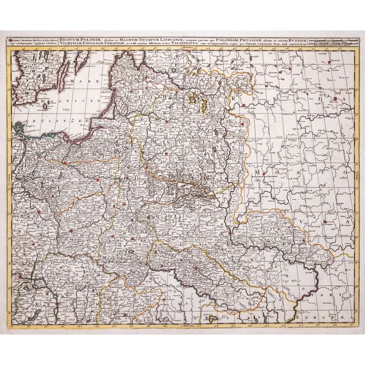 Gerard i Leonard Valck | Regnum Poloniae divisum in Magnum Ducatum Lithuaniae…