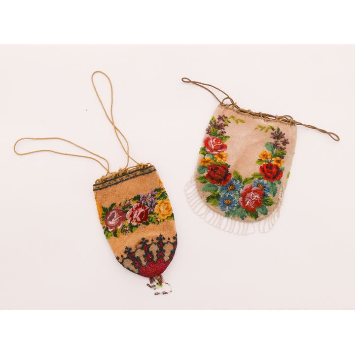 2pc Floral Beaded Handbags- largest 7''