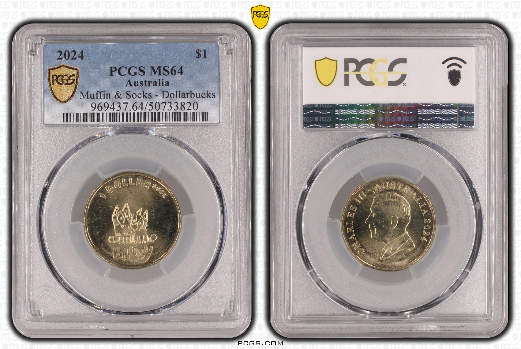 Muffin & Socks - Dollarbucks , One Dollar, 2024, PCGS MS64