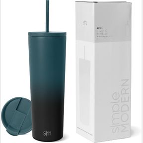 28 OUNCES SIMPLE MODERN INSULATED TUMBLER WITH LID AND STRAW | ICED COFFEE CUP REUSABLE STAINLESS STEEL WATER BOTTLE TRAVEL MUG |