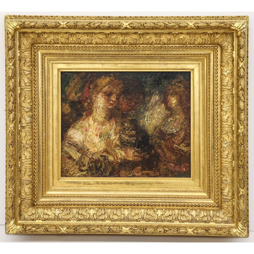 Manner of Adolphe Monticelli ''Three Figures'' Oil