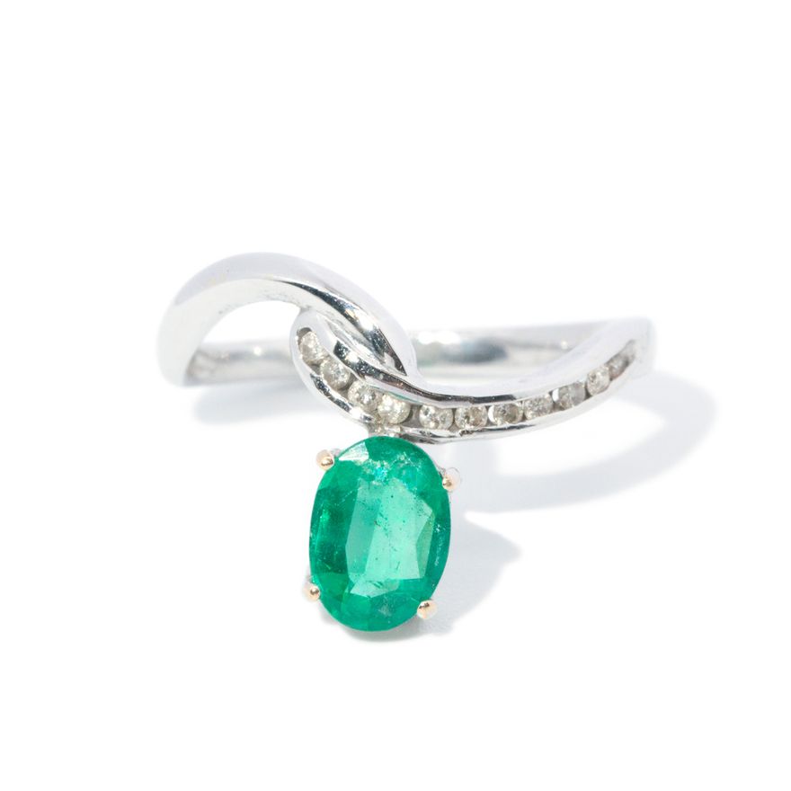 Emerald & Diamond 18ct Gold Ring