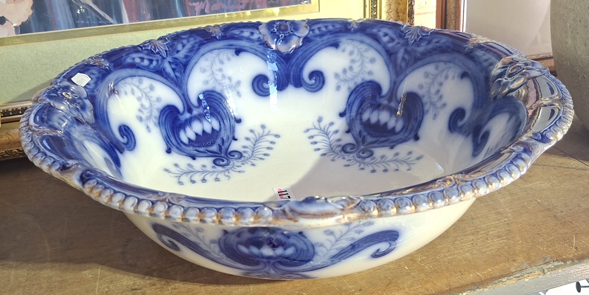 J And D Meakin Flow Blue Wash Bowl