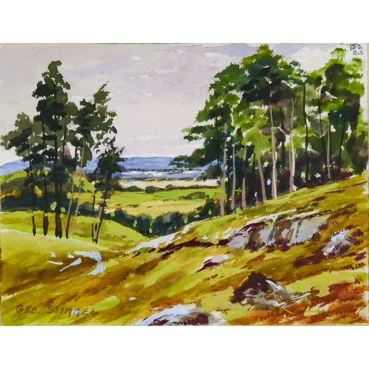 George Stimmel ''Landscape'' Gouache on Paper