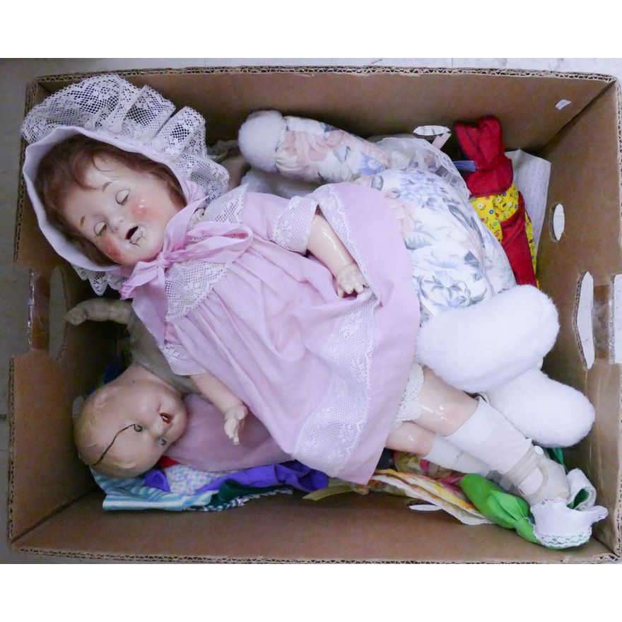 Box Vintage Dolls and Clothing