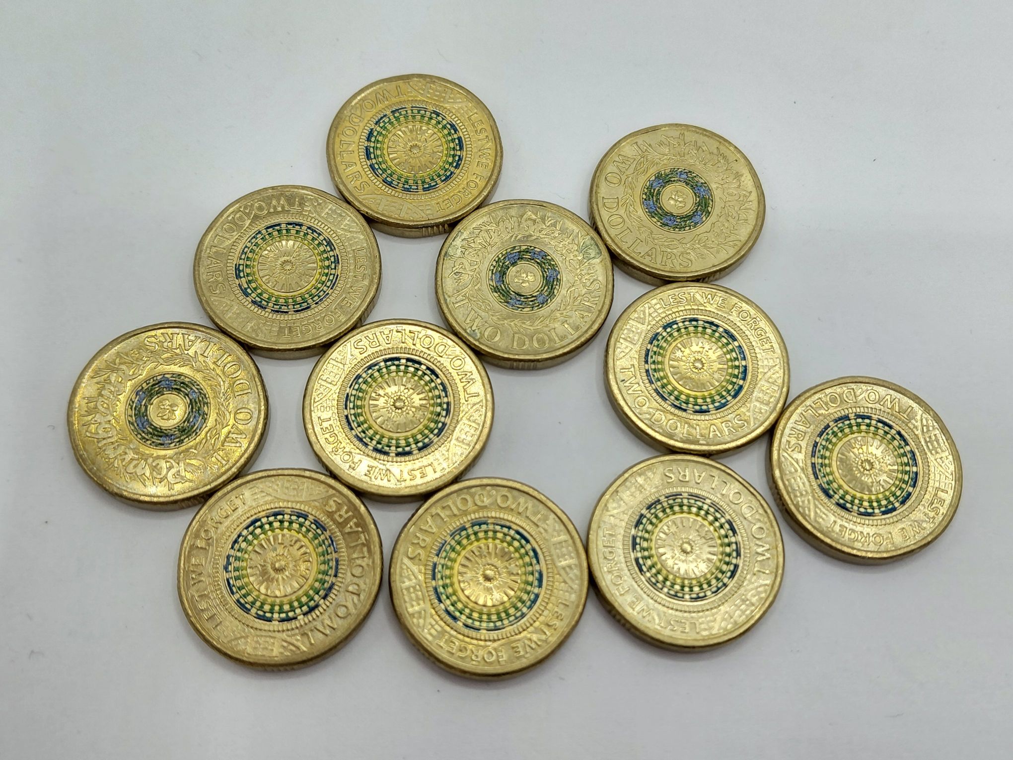 414 · 14 AUSTRALIAN COLOURED $2 COINS