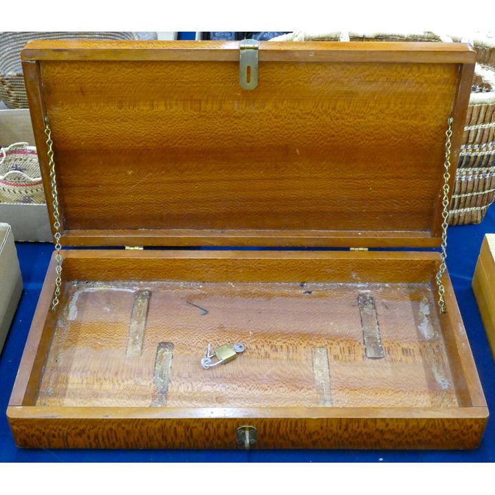 Vintage Exotic Wood Gun Box 17.5''x9.5''
