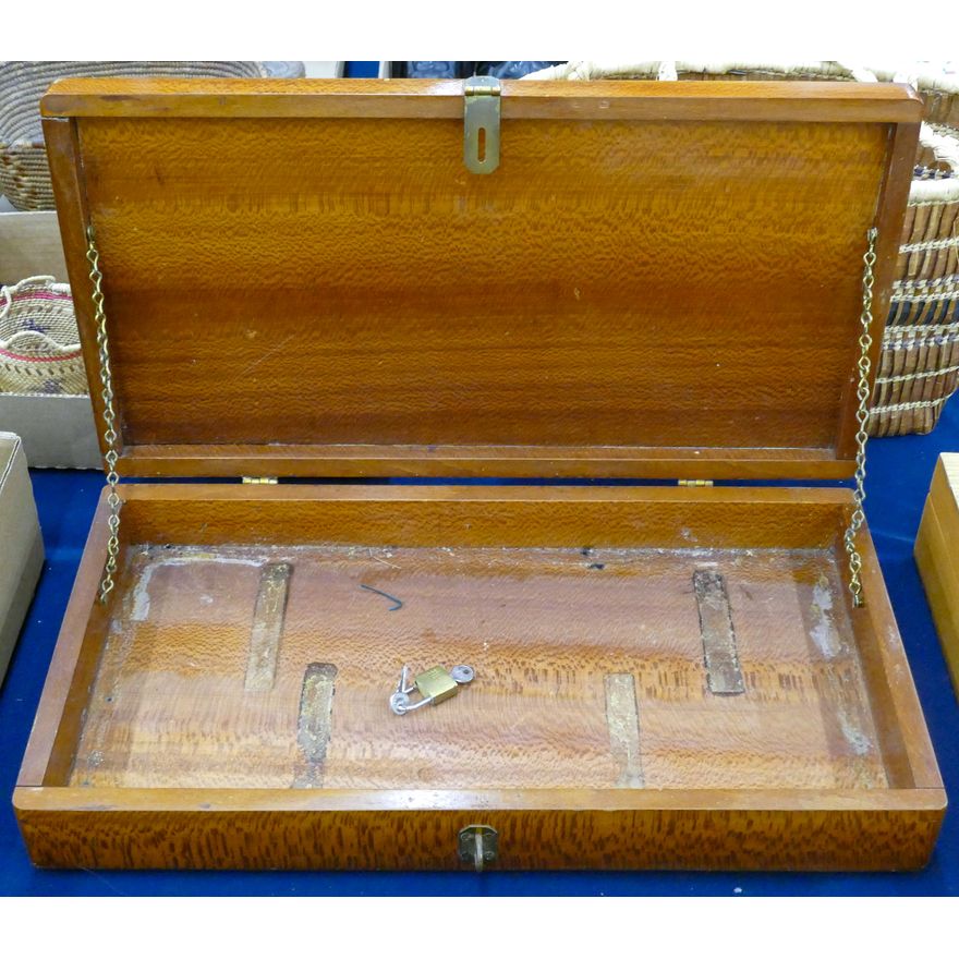 Vintage Exotic Wood Gun Box 17.5''x9.5''