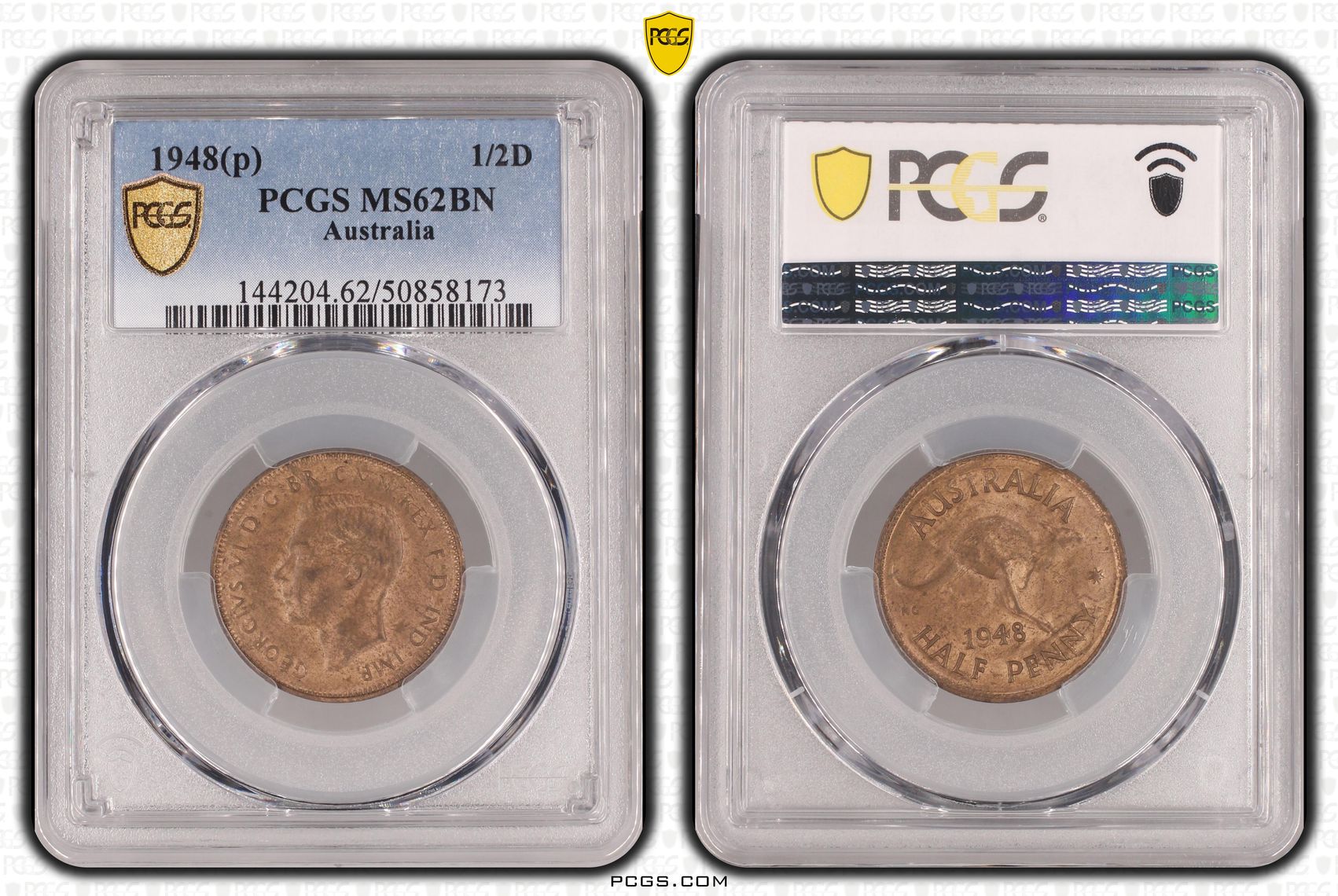 Halfpenny, 1948(p), PCGS MS62BN