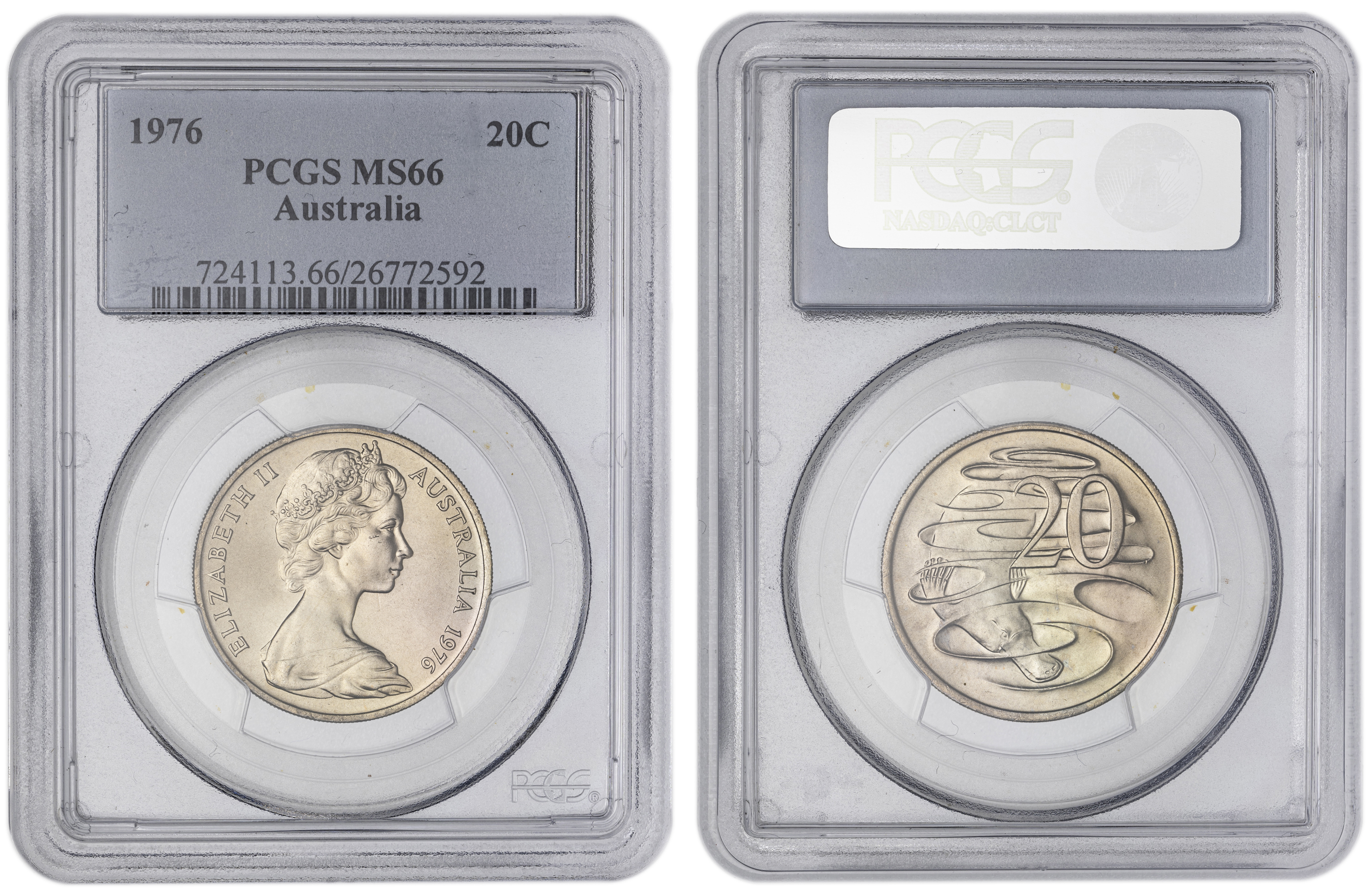 , Twenty Cent, 1976, PCGS MS66