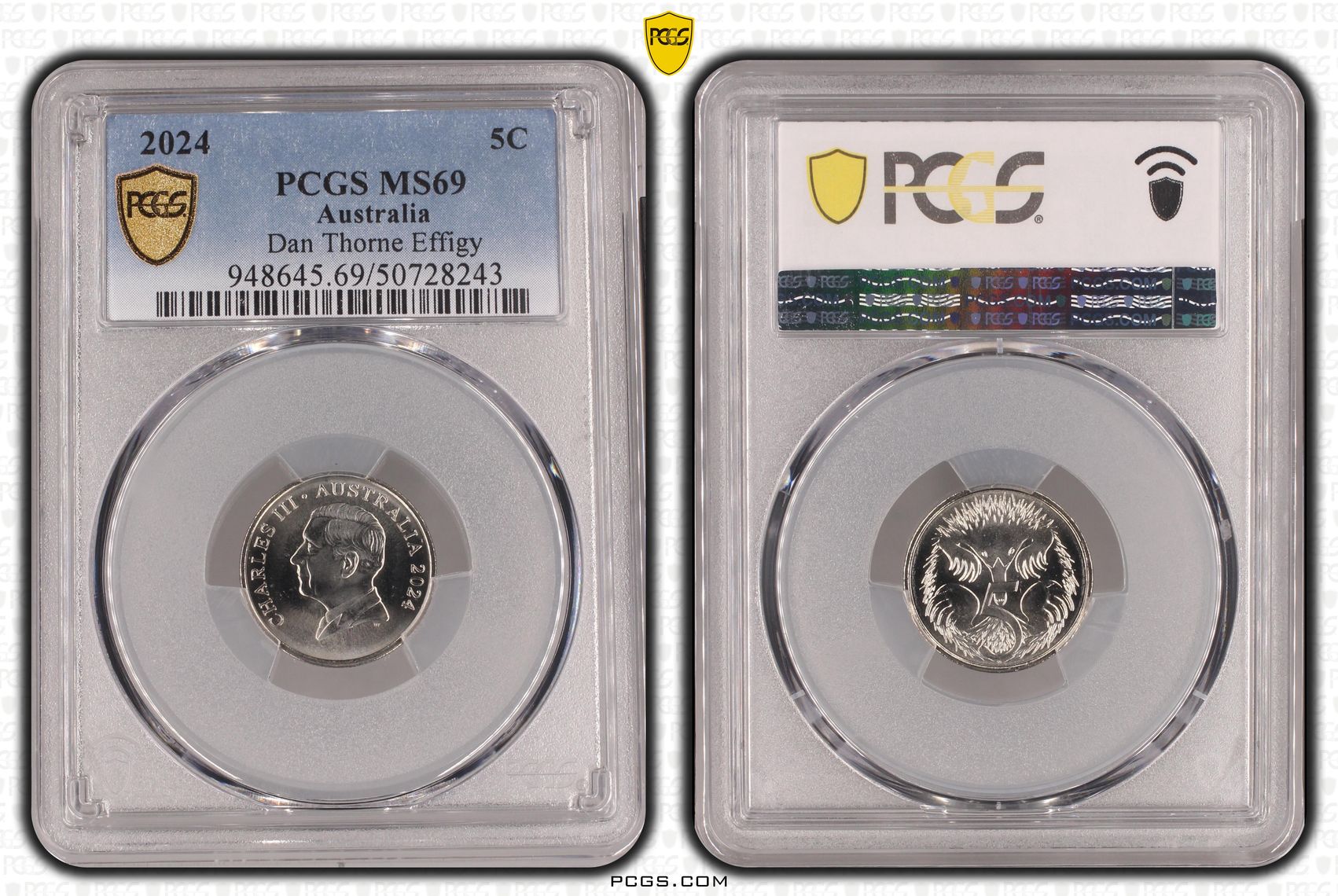 Dan Thorne Effigy POP 8/0, Five Cent, 2024, PCGS MS69